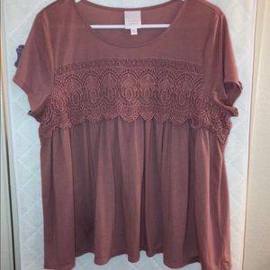 LC Lauren Conrad Crochet Top XL